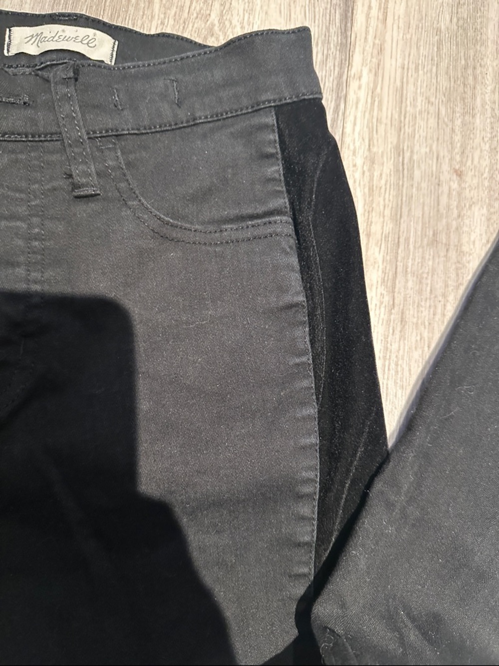 Madewell Black Jeans with Velvet Side Stripe - Picture 2 of 7